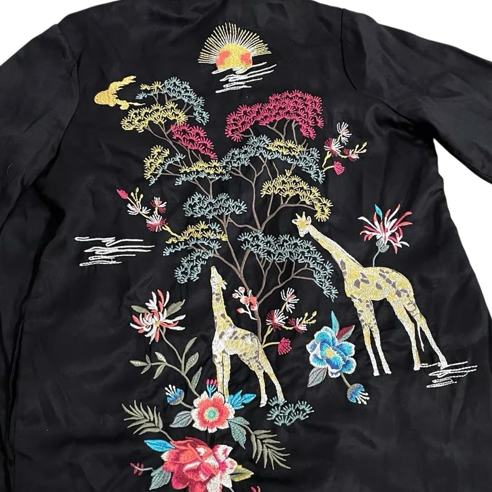 Johnny Was extremely heavily embroidered “Giraffe Savannah” duster RARE NWT - Picture 7 of 11